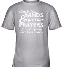 Load image into Gallery viewer, Wash Your Hands And Pray Jesus Coronacation Youth T-Shirt