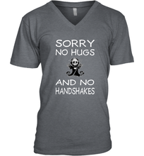 Load image into Gallery viewer, Sorry No Hugs No Handshakes Wash Your Hands Coronacation V-Neck T-Shirt