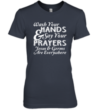 Load image into Gallery viewer, Wash Your Hands And Pray Jesus Coronacation Premium Women's T-Shirt