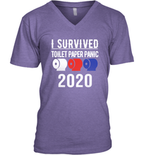 Load image into Gallery viewer, I Survived Toilet Paper Panic 2020 Coronacation V-Neck T-Shirt