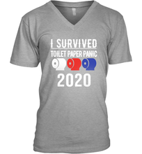 Load image into Gallery viewer, I Survived Toilet Paper Panic 2020 Coronacation V-Neck T-Shirt