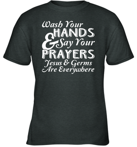 Wash Your Hands And Pray Jesus Coronacation Youth T-Shirt