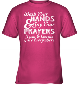 Wash Your Hands And Pray Jesus Coronacation Youth T-Shirt