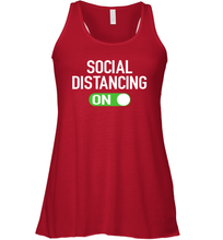 Load image into Gallery viewer, Social Distancing Mode On Coronacation Racerback Tank
