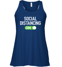 Load image into Gallery viewer, Social Distancing Mode On Coronacation Racerback Tank
