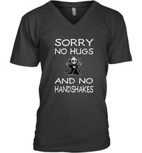 Load image into Gallery viewer, Sorry No Hugs No Handshakes Wash Your Hands Coronacation V-Neck T-Shirt
