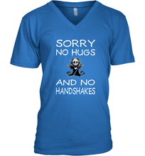 Load image into Gallery viewer, Sorry No Hugs No Handshakes Wash Your Hands Coronacation V-Neck T-Shirt

