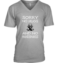 Load image into Gallery viewer, Sorry No Hugs No Handshakes Wash Your Hands Coronacation V-Neck T-Shirt
