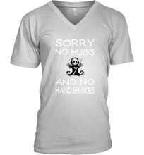 Load image into Gallery viewer, Sorry No Hugs No Handshakes Wash Your Hands Coronacation V-Neck T-Shirt
