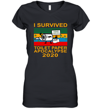 Load image into Gallery viewer, I Survived The Toilet Paper Crisis Of 2020 Coronacation Women&#39;s V-Neck T-Shirt
