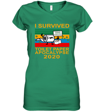 Load image into Gallery viewer, I Survived The Toilet Paper Crisis Of 2020 Coronacation Women&#39;s V-Neck T-Shirt
