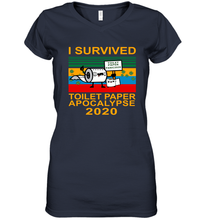 Load image into Gallery viewer, I Survived The Toilet Paper Crisis Of 2020 Coronacation Women&#39;s V-Neck T-Shirt
