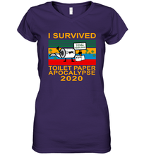 Load image into Gallery viewer, I Survived The Toilet Paper Crisis Of 2020 Coronacation Women&#39;s V-Neck T-Shirt
