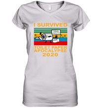 Load image into Gallery viewer, I Survived The Toilet Paper Crisis Of 2020 Coronacation Women&#39;s V-Neck T-Shirt
