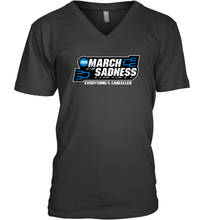 Load image into Gallery viewer, March Sadness Everythings Cancelled Basketball Coronacation V-Neck T-Shirt

