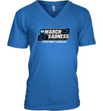 Load image into Gallery viewer, March Sadness Everythings Cancelled Basketball Coronacation V-Neck T-Shirt
