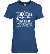 Load image into Gallery viewer, Wash Your Hands And Pray Jesus Coronacation Premium Women's T-Shirt
