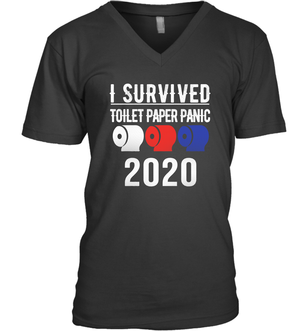 I Survived Toilet Paper Panic 2020 Coronacation V-Neck T-Shirt