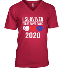 Load image into Gallery viewer, I Survived Toilet Paper Panic 2020 Coronacation V-Neck T-Shirt
