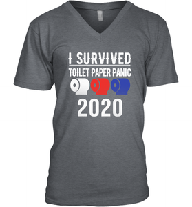 I Survived Toilet Paper Panic 2020 Coronacation V-Neck T-Shirt