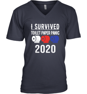I Survived Toilet Paper Panic 2020 Coronacation V-Neck T-Shirt