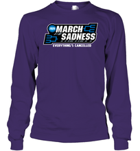Load image into Gallery viewer, March Sadness Everythings Cancelled Basketball Coronacation Youth Long Sleeve
