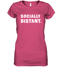 Load image into Gallery viewer, Socially Distant Virus Prevention Coronacation Women's V-Neck T-Shirt
