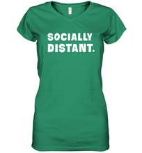 Load image into Gallery viewer, Socially Distant Virus Prevention Coronacation Women's V-Neck T-Shirt
