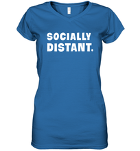 Load image into Gallery viewer, Socially Distant Virus Prevention Coronacation Women's V-Neck T-Shirt
